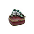 Sieraden Doosje Vogeltjes Bordeaux Groen Metaal 5x5cm Sieraden Doosje Vogeltjes Bordeaux Groen Metaal 5x5cm