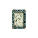 Melting Pot - Fotolijstje Bladeren Turquoise Strass Metaal 6x9cm - foto 4x6cm Melting Pot - Fotolijstje Bladeren Turquoise Strass Metaal 6x9cm - foto 4x6cm