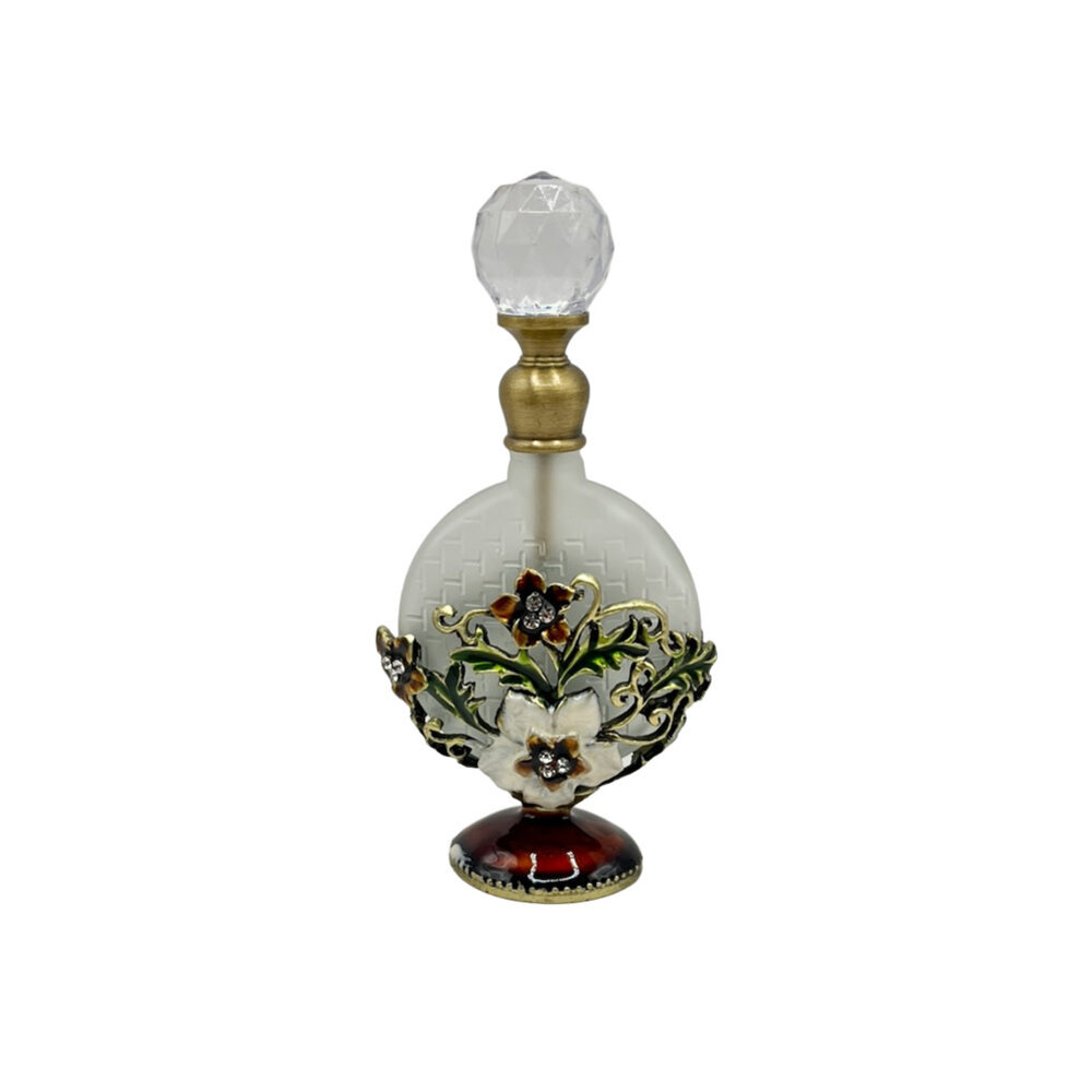 Melting Pot - Parfumflesje Rond Bloem Multicolor Goud Glas 5x10cm Melting Pot - Parfumflesje Rond Bloem Multicolor Goud Glas 5x10cm