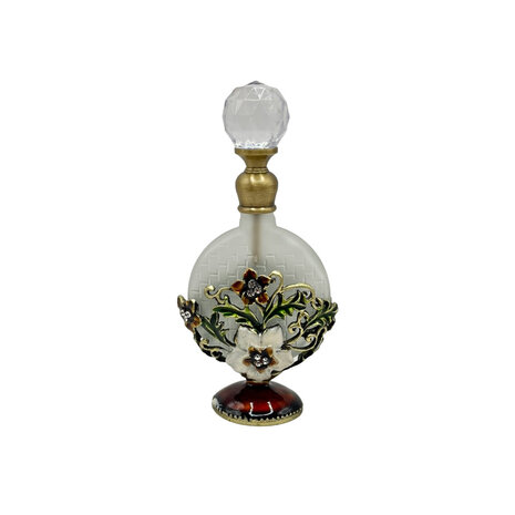 Melting Pot - Parfumflesje Rond Bloem Multicolor Goud Glas 5x10cm Melting Pot - Parfumflesje Rond Bloem Multicolor Goud Glas 5x10cm