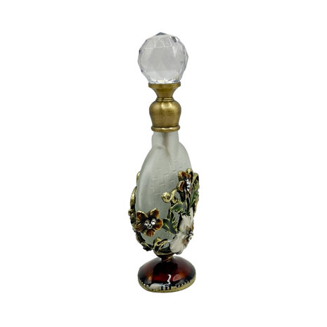 Melting Pot - Parfumflesje Rond Bloem Multicolor Goud Glas 5x10cm Melting Pot - Parfumflesje Rond Bloem Multicolor Goud Glas 5x10cm