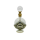 Melting Pot - Parfumflesje Rond Helder Strass Goud Glas 5x10cm Melting Pot - Parfumflesje Rond Helder Strass Goud Glas 5x10cm