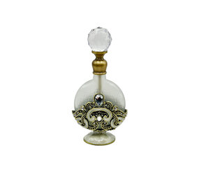 Melting Pot - Parfumflesje Rond Helder Strass Goud Glas 5x10cm Melting Pot - Parfumflesje Rond Helder Strass Goud Glas 5x10cm