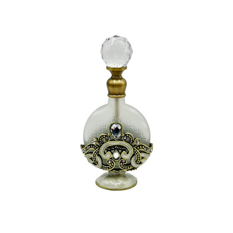 Melting Pot - Parfumflesje Rond Helder Strass Goud Glas 5x10cm Melting Pot - Parfumflesje Rond Helder Strass Goud Glas 5x10cm