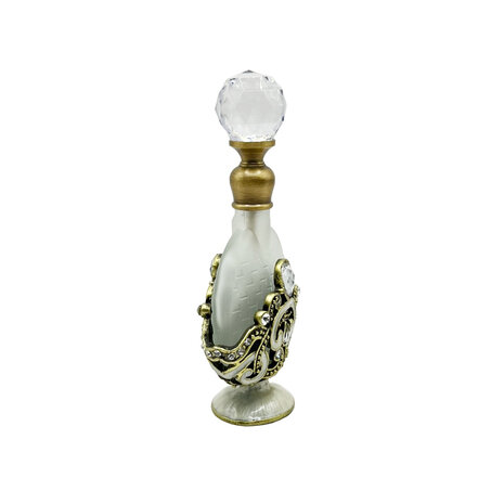 Melting Pot - Parfumflesje Rond Helder Strass Goud Glas 5x10cm Melting Pot - Parfumflesje Rond Helder Strass Goud Glas 5x10cm