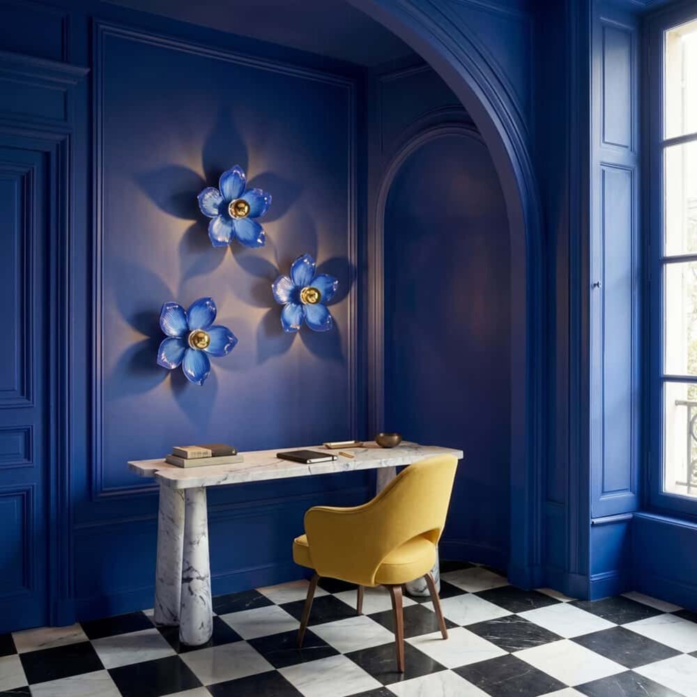 Werns - Wand Lamp Flower Blauw 31x33cm Werns - Wand Lamp Flower Blauw 31x33cm