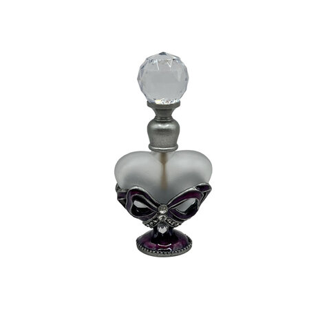 Melting Pot - Parfumflesje Hartje Strik Paars Glas 4x8cm Melting Pot - Parfumflesje Hartje Strik Paars Glas 4x8cm