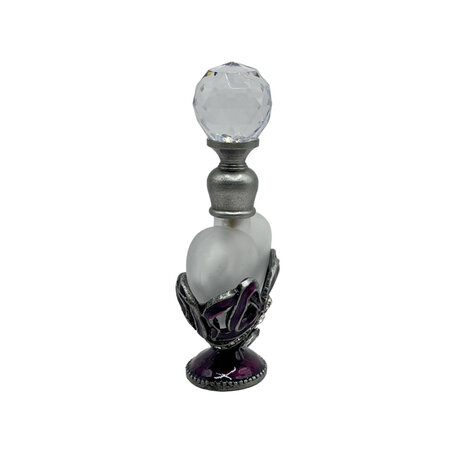 Melting Pot - Parfumflesje Hartje Strik Paars Glas 4x8cm Melting Pot - Parfumflesje Hartje Strik Paars Glas 4x8cm
