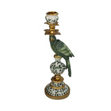 Melting Pot - Kandelaar Papegaai Groen-Wit Goud 9x28cm Melting Pot - Kandelaar Papegaai Groen-Wit Goud 9x28cm