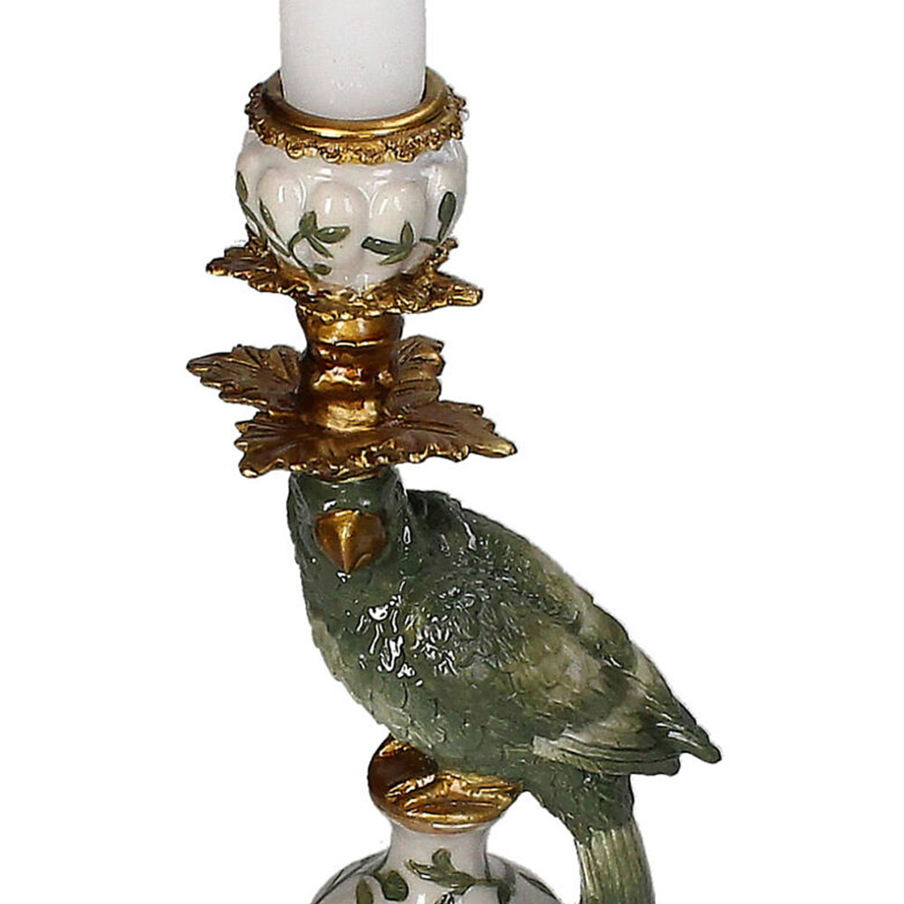 Melting Pot - Kandelaar Papegaai Groen-Wit Goud 9x28cm Melting Pot - Kandelaar Papegaai Groen-Wit Goud 9x28cm