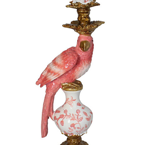 Melting Pot - Kandelaar Papegaai Roze-Wit Goud 14x40cm Melting Pot - Kandelaar Papegaai Roze-Wit Goud 14x40cm