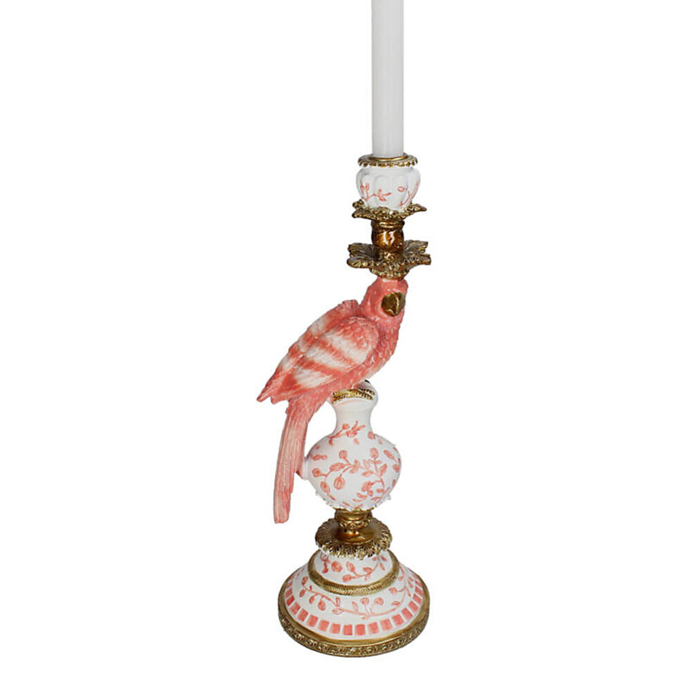 Melting Pot - Kandelaar Papegaai Roze-Wit Goud 14x40cm Melting Pot - Kandelaar Papegaai Roze-Wit Goud 14x40cm