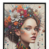 Melting Pot - Schilderij Woman Diamonds Right Canvas 40x60cm Zwarte Lijst