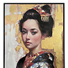 Melting Pot - Schilderij Geisha Left Goud Folie Canvas 60x80cm Zwarte Lijst Melting Pot - Schilderij Geisha Left Goud Folie Canvas 60x80cm Zwarte Lijst