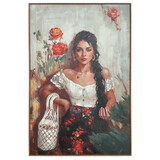 Melting Pot - Schilderij Girl with Handbag Canvas 80x120cm Houten Lijst Melting Pot - Schilderij Girl with Handbag Canvas 80x120cm Houten Lijst