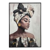 Melting Pot - Schilderij African Woman Right Canvas 70x100cm Zwarte Lijst Melting Pot - Schilderij African Woman Right Canvas 70x100cm Zwarte Lijst