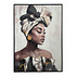 Schilderij African Woman Right Canvas 70x100cm Zwarte Lijst Schilderij African Woman Right Canvas 70x100cm Zwarte Lijst