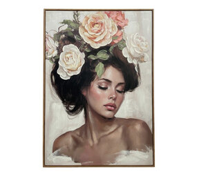 Melting Pot - Schilderij Flowered Hairdress Right Canvas 70x100cm Houten Lijst Melting Pot - Schilderij Flowered Hairdress Right Canvas 70x100cm Houten Lijst