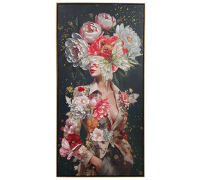 Melting Pot - Schilderij Lady Butterfly Left Canvas 70x140cm Houten Lijst Melting Pot - Schilderij Lady Butterfly Left Canvas 70x140cm Houten Lijst