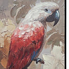 Melting Pot - Schilderij Papegaai Rood-Wit Canvas 50x100cm Zwarte Lijst Melting Pot - Schilderij Papegaai Rood-Wit Canvas 50x100cm Zwarte Lijst