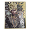 Melting Pot - Schilderij Woman with Leopard Canvas 75x100cm Gouden Lijst Melting Pot - Schilderij Woman with Leopard Canvas 75x100cm Gouden Lijst