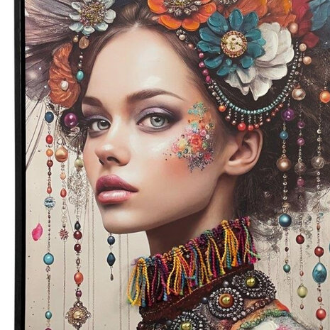 Melting Pot - Schilderij Woman Diamonds Left Canvas 40x60cm Zwarte Lijst Melting Pot - Schilderij Woman Diamonds Left Canvas 40x60cm Zwarte Lijst