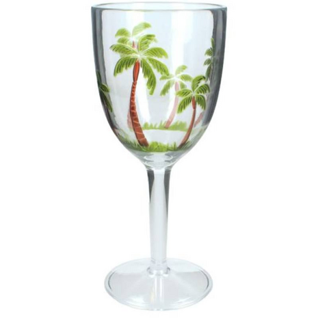 Melting Pot - Wijnglas Acryl Palmboom Groen 9x20cm Melting Pot - Wijnglas Acryl Palmboom Groen 9x20cm