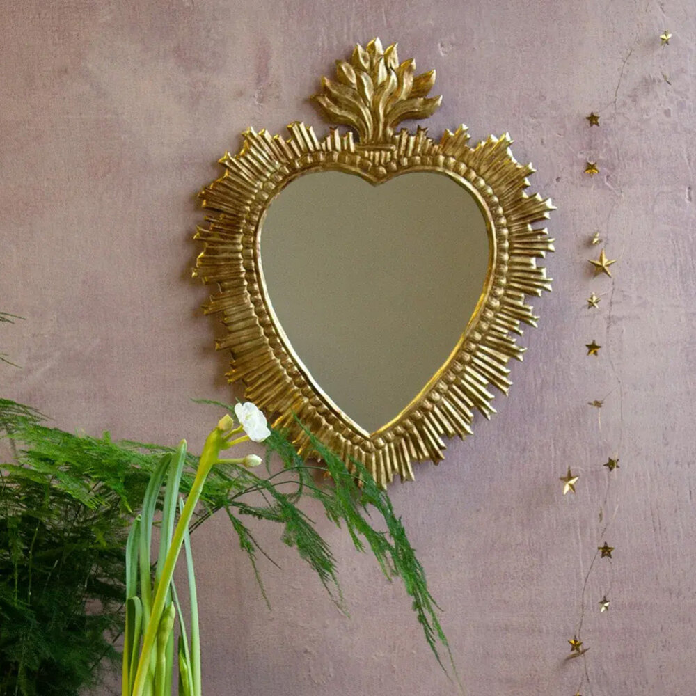 Melting Pot - Spiegel Hart Lotus Spikes Antiek Goud 31x40cm Melting Pot - Spiegel Hart Lotus Spikes Antiek Goud 31x40cm