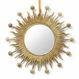 Melting Pot - Spiegel Rond Flames Stars Antiek Goud 40x40cm