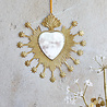 Melting Pot - Spiegeltje Hart Flame Stars Antiek Goud 24x24cm