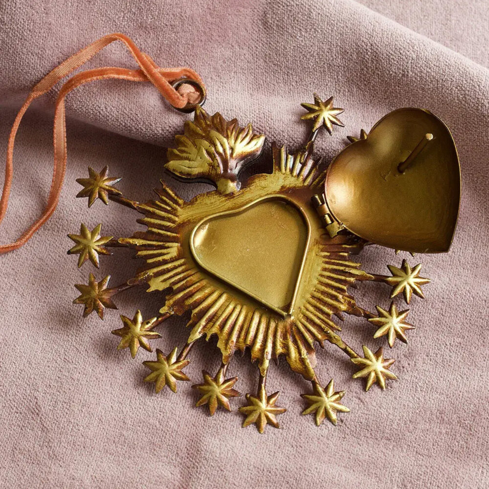 Melting Pot - Fotolijstje Mini Hartje Sterren Antiek Goud 10x10cm - foto 3x3cm Melting Pot - Fotolijstje Mini Hartje Sterren Antiek Goud 10x10cm - foto 3x3cm