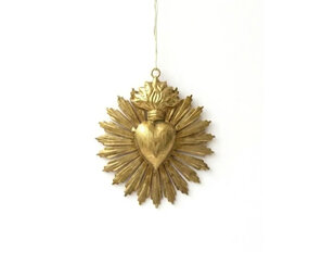 Melting Pot - Wand Ornament Mini Stralend Hart Antiek Goud 11x12cm Melting Pot - Wand Ornament Mini Stralend Hart Antiek Goud 11x12cm