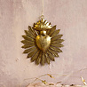 Melting Pot - Wand Ornament Mini Stralend Hart Antiek Goud 11x12cm Melting Pot - Wand Ornament Mini Stralend Hart Antiek Goud 11x12cm