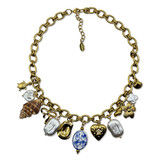 Melting Pot Exclusive - Ketting Summer Schakels met Bedels Verguld RVS 45cm