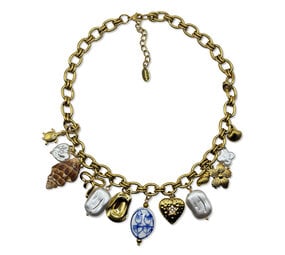 Melting Pot Exclusive - Ketting Summer Schakels met Bedels Verguld RVS 40cm Melting Pot Exclusive - Ketting Summer Schakels met Bedels Verguld RVS 40cm