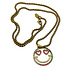 Ketting Smiley Strass Multicolor Verguld RVS 54cm Ketting Smiley Strass Multicolor Verguld RVS 54cm