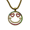 Melting Pot - Ketting Smiley Strass Multicolor Verguld RVS 54cm Melting Pot - Ketting Smiley Strass Multicolor Verguld RVS 54cm