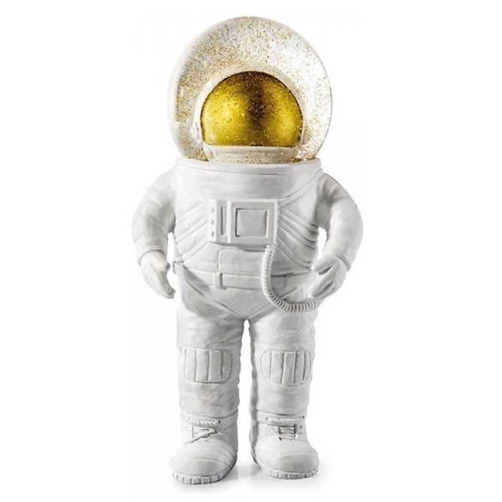 Donkey - Beeld Astronaut Sneeuwbol Wit Goud 16x30cm