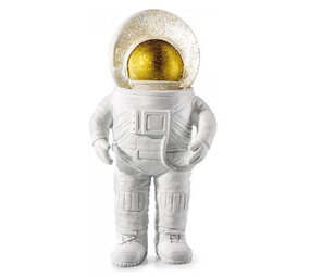Donkey - Beeld Astronaut Sneeuwbol Wit Goud 16x30cm