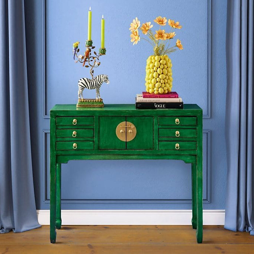 Melting Pot - Dressoir & Ladekast Dynasty Vintage Groen Hout 100x87x26cm Melting Pot - Dressoir & Ladekast Dynasty Vintage Groen Hout 100x87x26cm