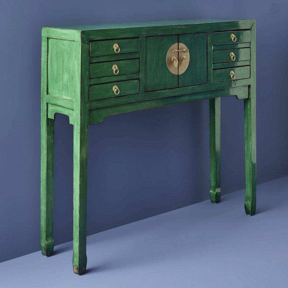 Melting Pot - Dressoir & Ladekast Dynasty Vintage Groen Hout 100x87x26cm Melting Pot - Dressoir & Ladekast Dynasty Vintage Groen Hout 100x87x26cm