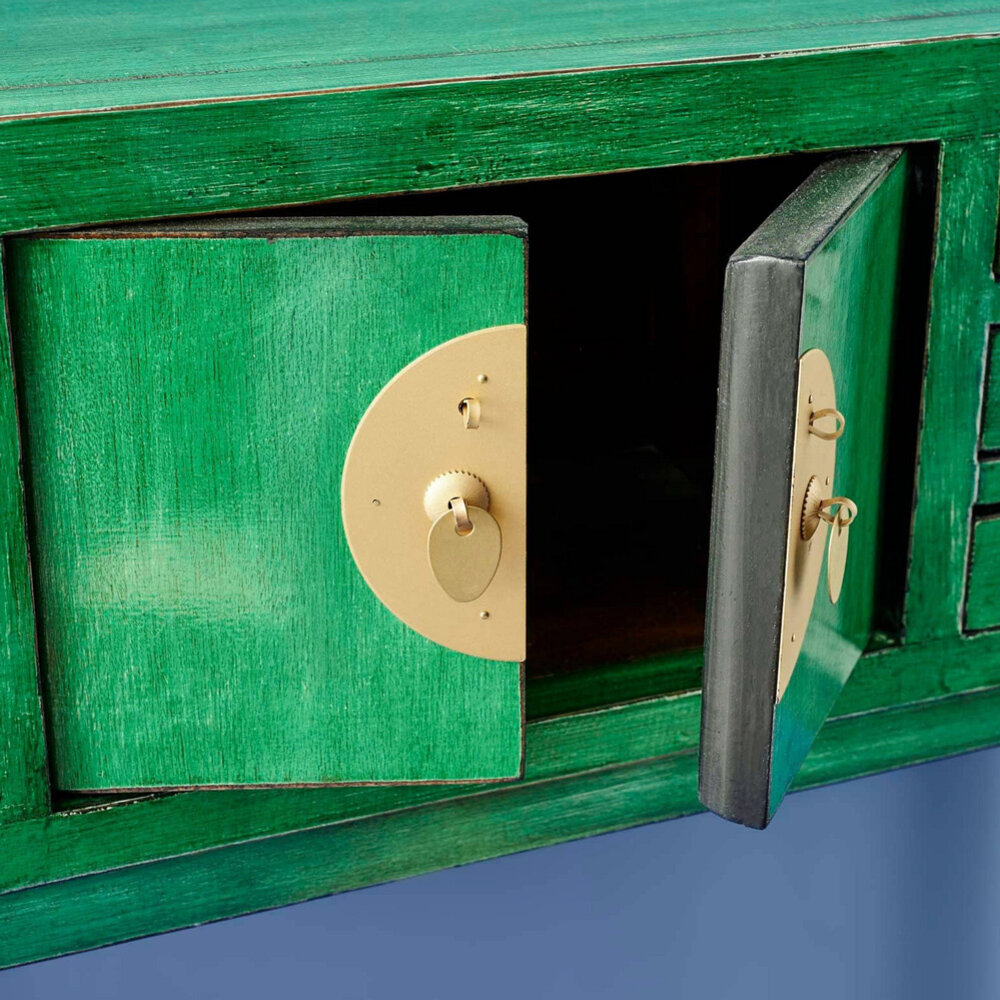 Melting Pot - Dressoir & Ladekast Dynasty Vintage Groen Hout 100x87x26cm Melting Pot - Dressoir & Ladekast Dynasty Vintage Groen Hout 100x87x26cm