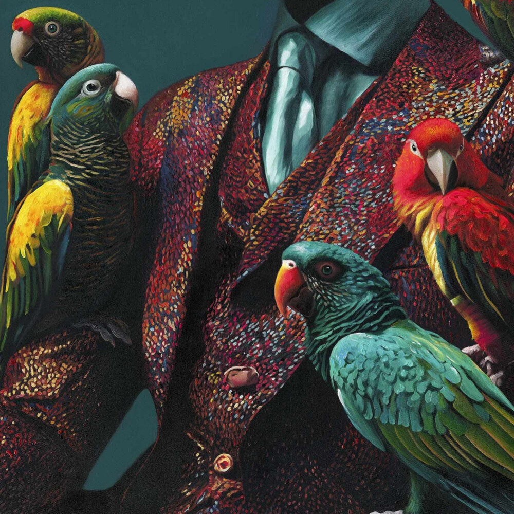 Werns - Schilderij The Parrots of Percy Acryl op Canvas 100x100cm Werns - Schilderij The Parrots of Percy Acryl op Canvas 100x100cm