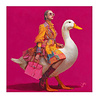 Werns - Schilderij Lady on Duck Acryl op Canvas 100x100cm Werns - Schilderij Lady on Duck Acryl op Canvas 100x100cm