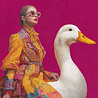 Werns - Schilderij Lady on Duck Acryl op Canvas 100x100cm Werns - Schilderij Lady on Duck Acryl op Canvas 100x100cm