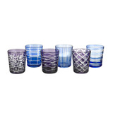 Pols Potten - Water Glazen Tumbler Cobalt Mix set van 6