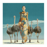 Werns - Schilderij Ostrich Queen Acryl op Canvas 100x100cm Werns - Schilderij Ostrich Queen Acryl op Canvas 100x100cm