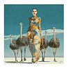 Werns - Schilderij Ostrich Queen Acryl op Canvas 100x100cm Werns - Schilderij Ostrich Queen Acryl op Canvas 100x100cm