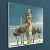 Werns - Schilderij Ostrich Queen Acryl op Canvas 100x100cm Werns - Schilderij Ostrich Queen Acryl op Canvas 100x100cm