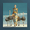 Werns - Schilderij Ostrich Queen Acryl op Canvas 100x100cm Werns - Schilderij Ostrich Queen Acryl op Canvas 100x100cm